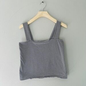 LOFT Monochrome Striped Sleeveless Top